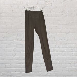 Wilfred Free Faux Suede Hise Rise Leggings Tall Medium Brown 33” Inseam